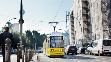 A tram in street in Berlin