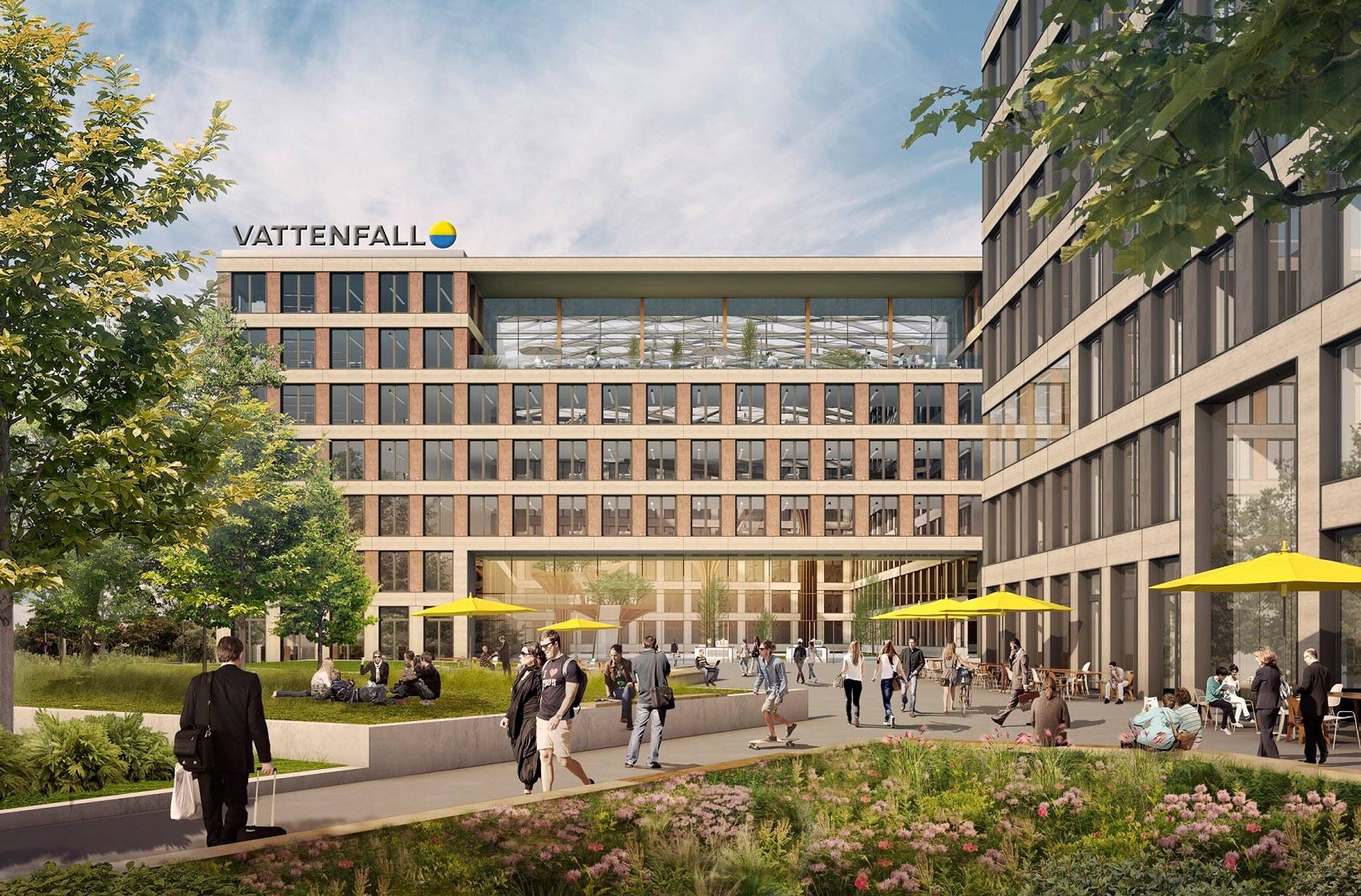 Visualisation of exterior view of Vattenfall's new Berlin office
