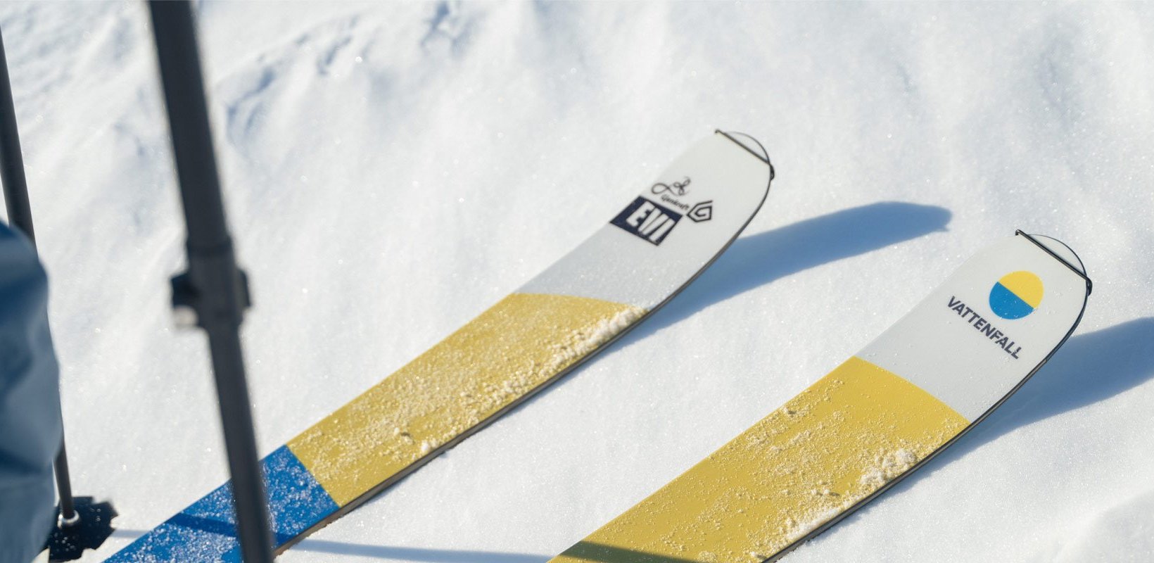 Skis made with rotor blade parts