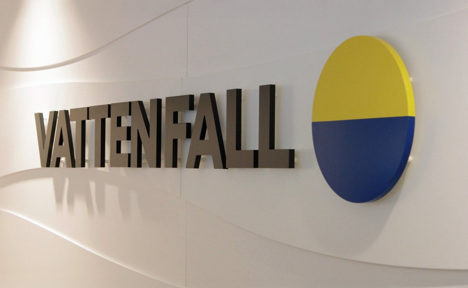 Vattenfall's logo on an office wall. Vattenfall's logo on an office wall.
