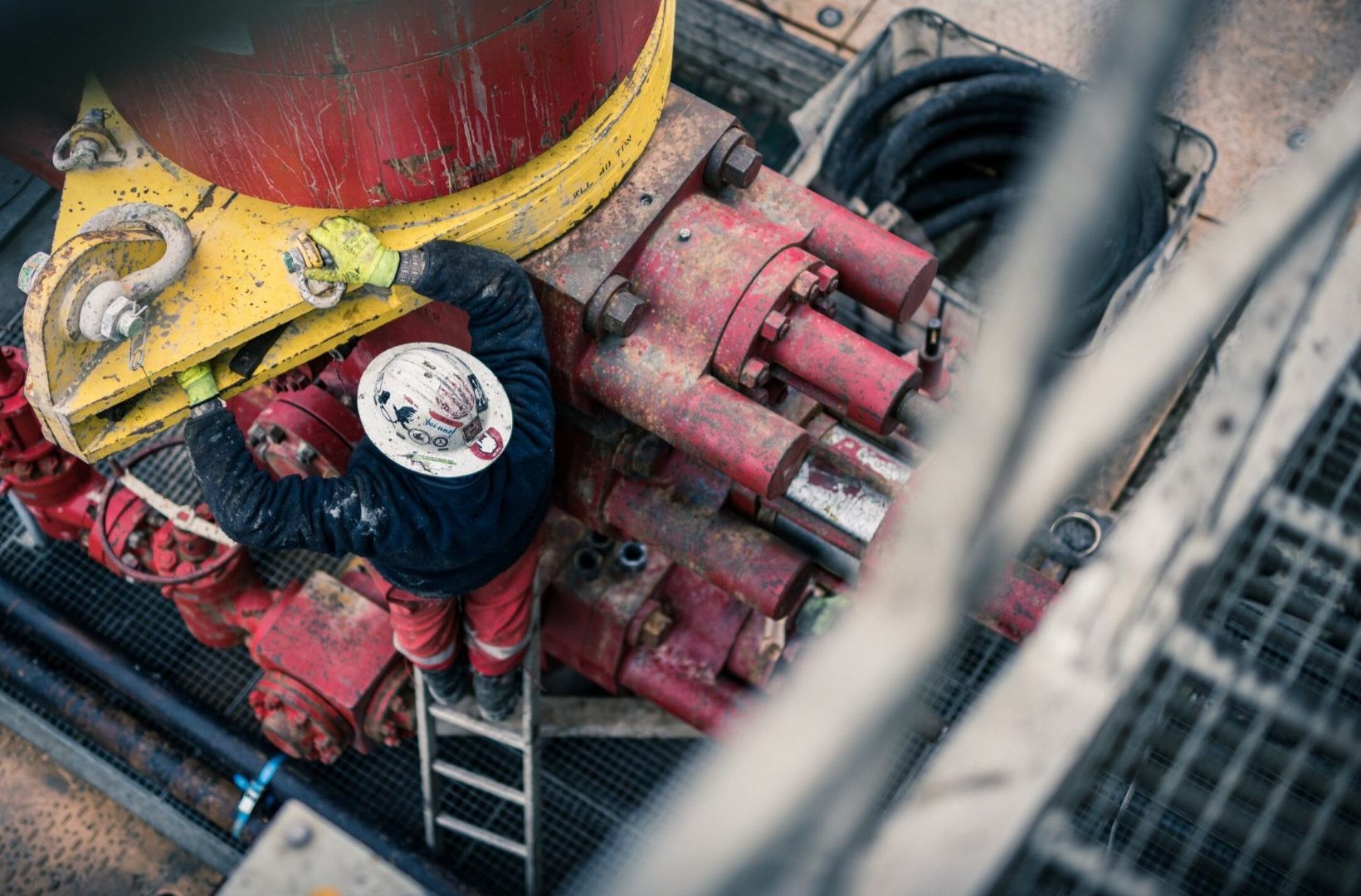 Close-up of a geothermal heat drilling rig. Close-up of a geothermal heat drilling rig.