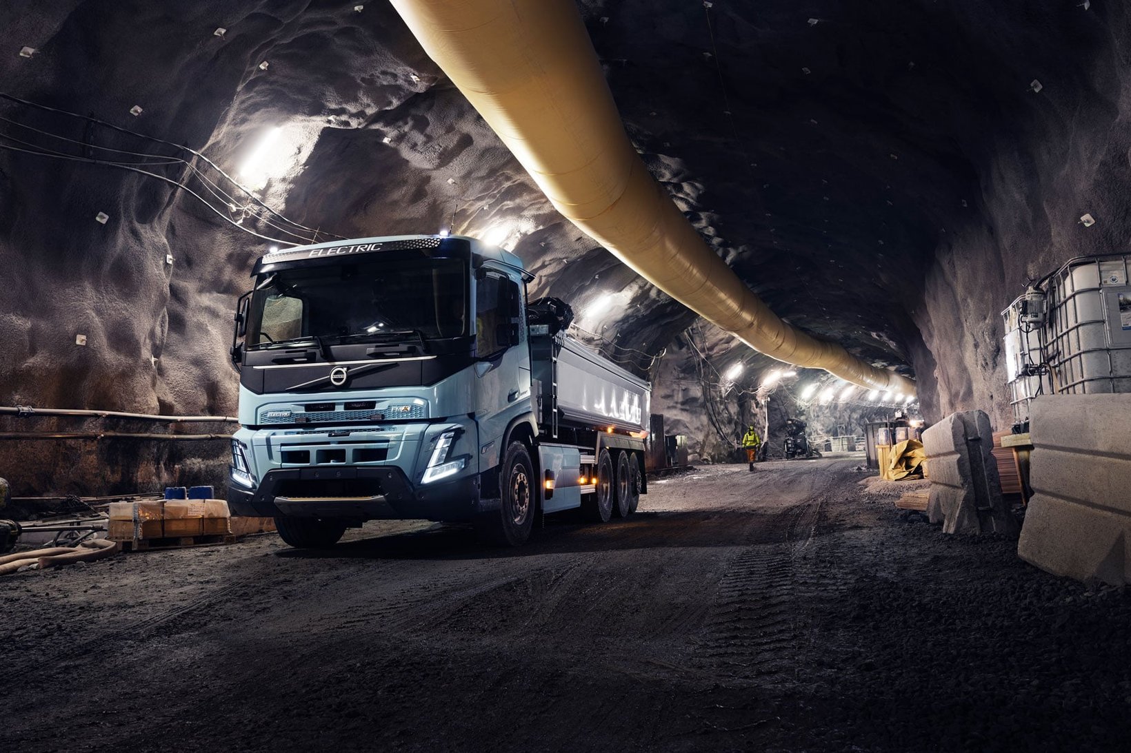 Electric truck at work deep below the surface Electric truck at work deep below the surface