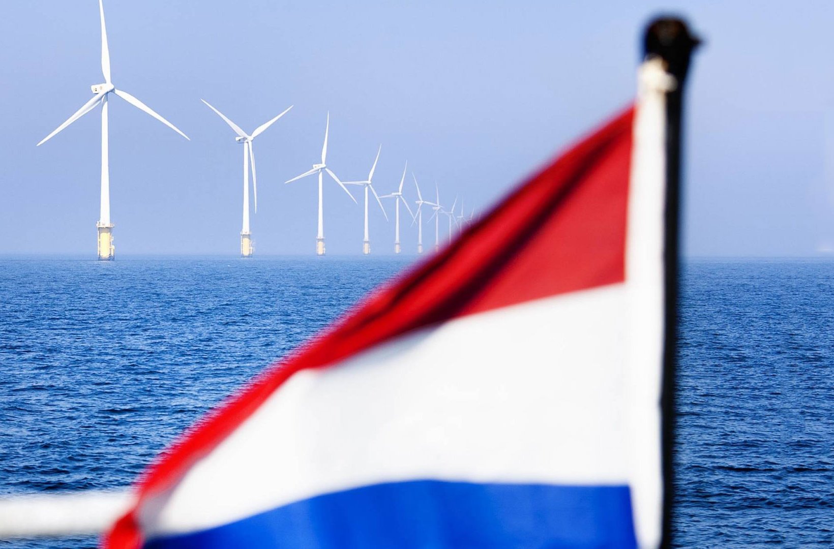 A Dutch flag at sea