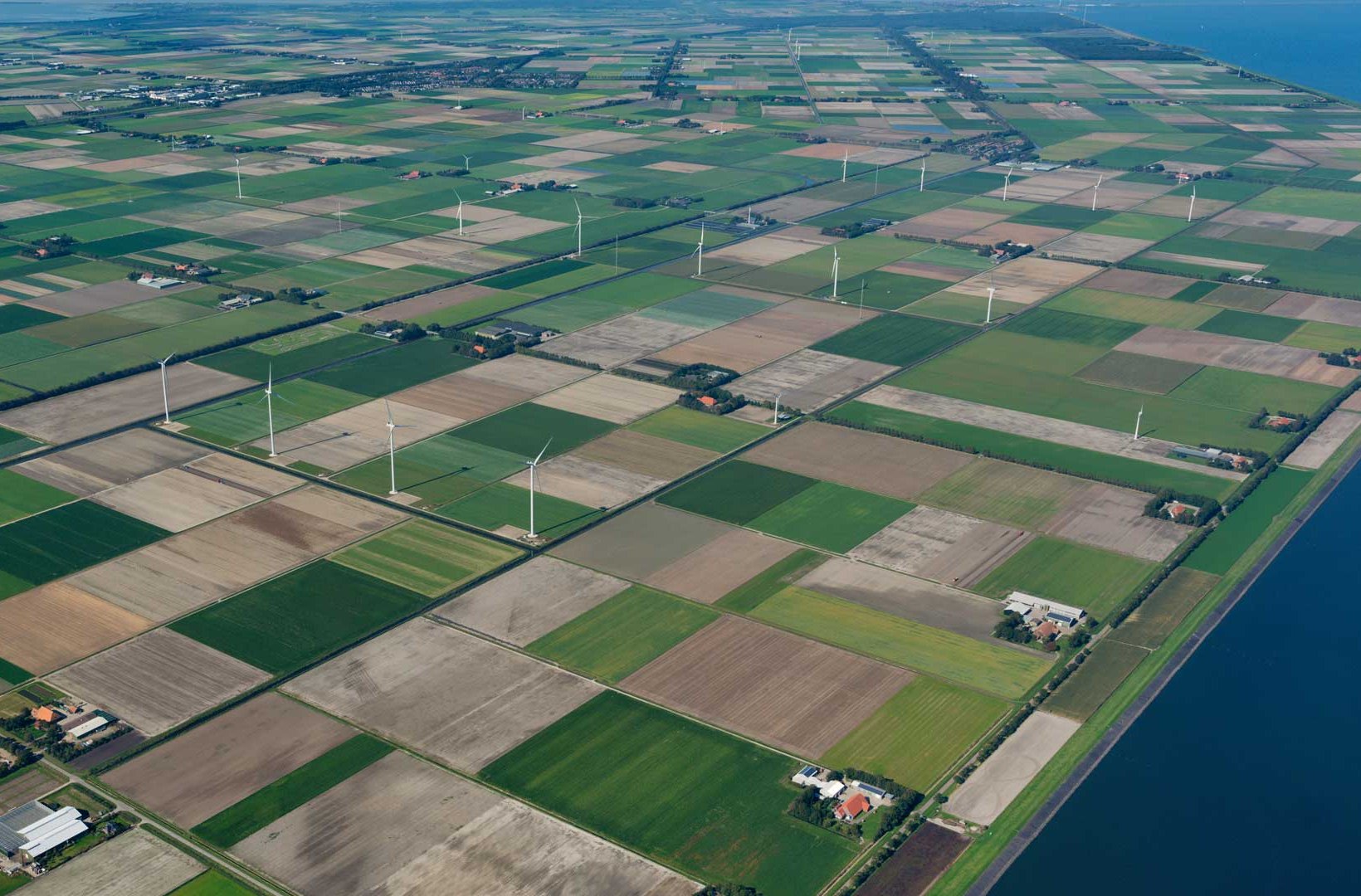 Arial photo of the Princess Ariane Wind Farm wind farm in the Netherlands