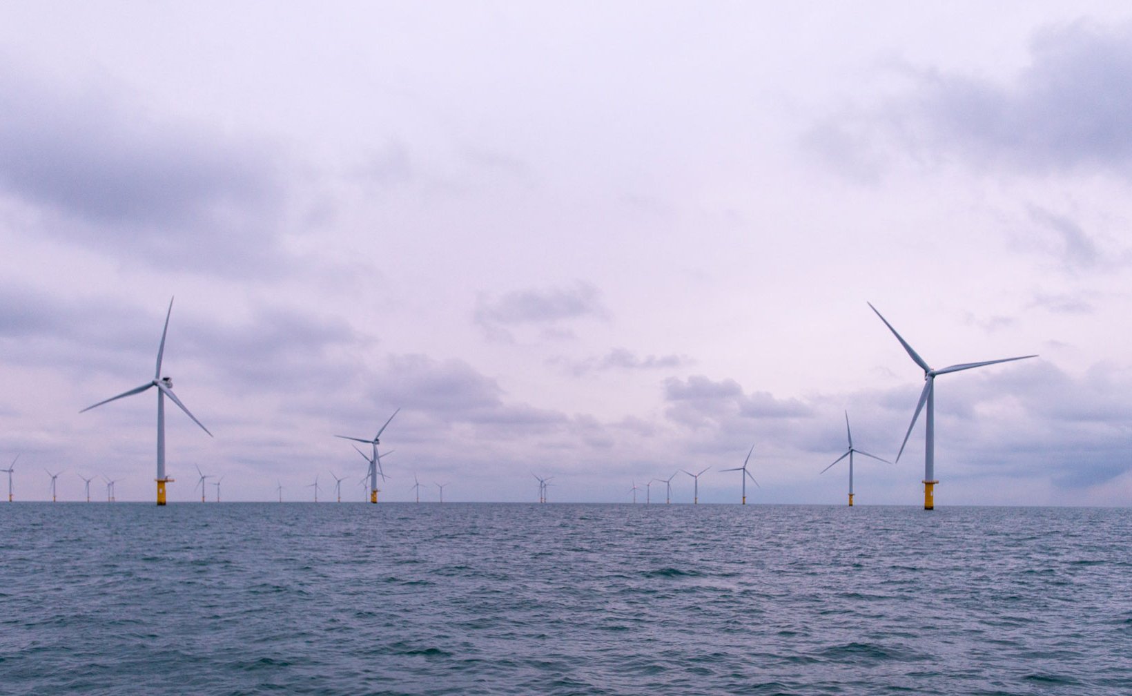 An offshore Parkwind wind farm in the Belgian North Sea