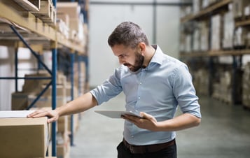 A man in a warehouse A man in a warehouse