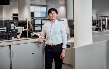 Male employee in Vattenfall's energy trading office Male employee in Vattenfall's energy trading office