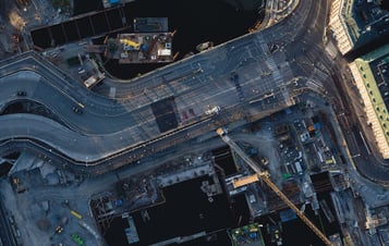 Aerial view of a construction site