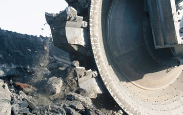 Skophjul för grävning av kol