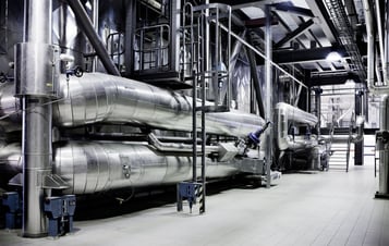 Stainless steel pipes in the Diemen gas power plant