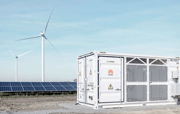 Battery storage at a wind farm