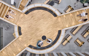 People in Vattenfall's Berlin office viewed from above