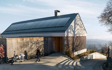 A house with solar panels on the roof