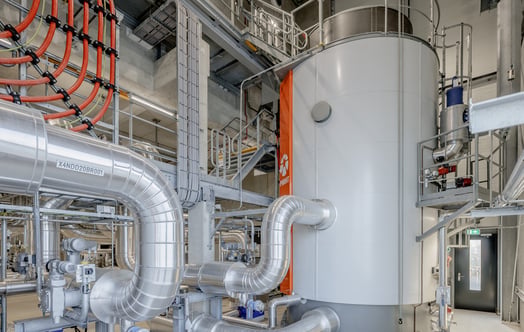 One of the electric boilers at the Diemen gas-fired power station.