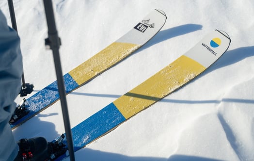 Skis made with rotor blade parts