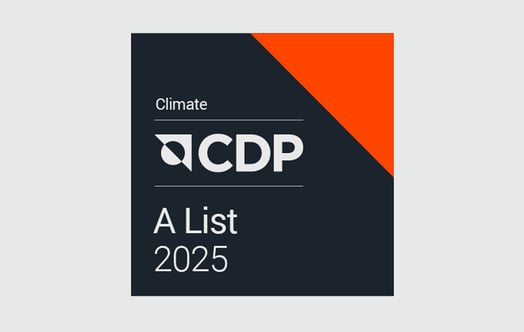 A black and orange symbol bearing the text 'CDP A List 2025'. A black and orange symbol bearing the text 'CDP A List 2025'.