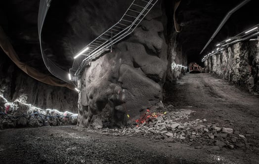 A tunnel in the hydrogen storage facility in Luleå