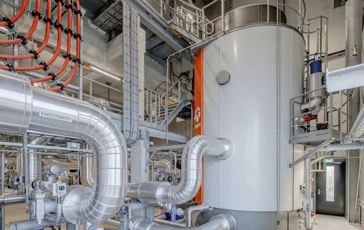 One of the electric boilers at the Diemen gas-fired power station.