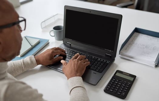 A man working on a laptop