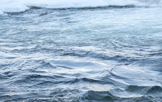 Icy banks by a river