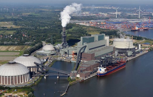 The Moorburg power plant site in Hamburg 