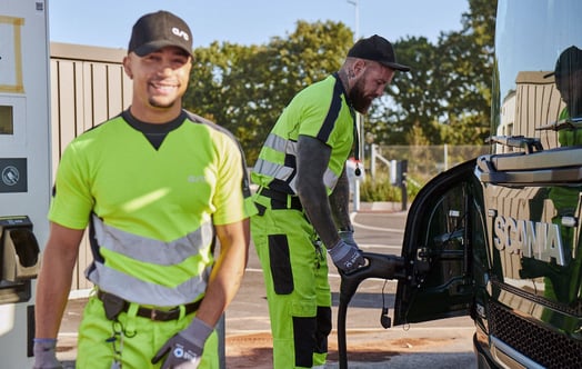 Two garbage truck drivers in Copenhagen