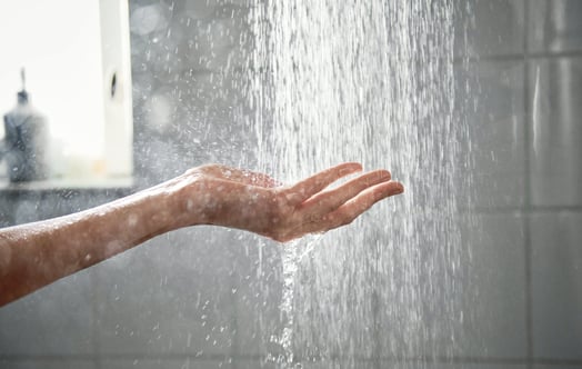 Hand in shower