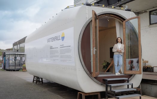 Tiny house converted from a wind turbine nacelle