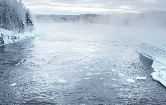 Winter at Laxede hydro power station