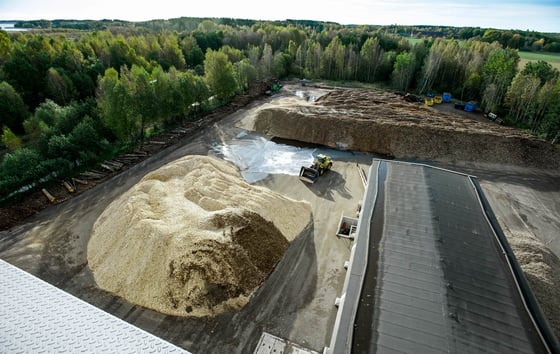 View from above of a heap of biomass