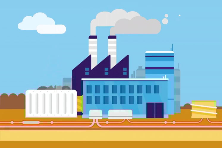 Illustration of waste incineration