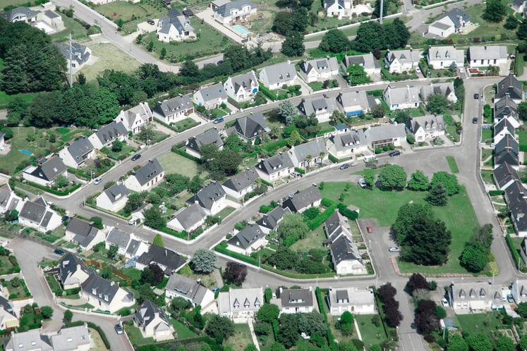 A residential area from above A residential area from above