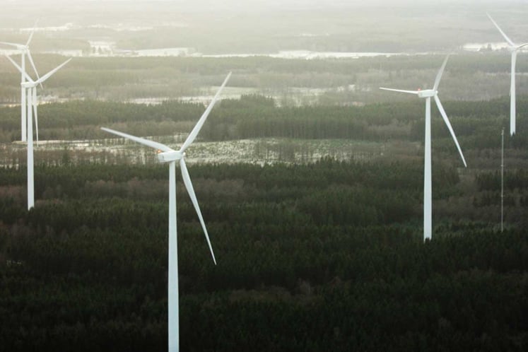 The Höge väg wind farm in Sweden