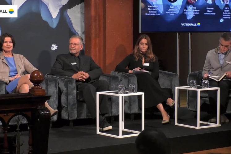 Four of the speakers at the climate communication event