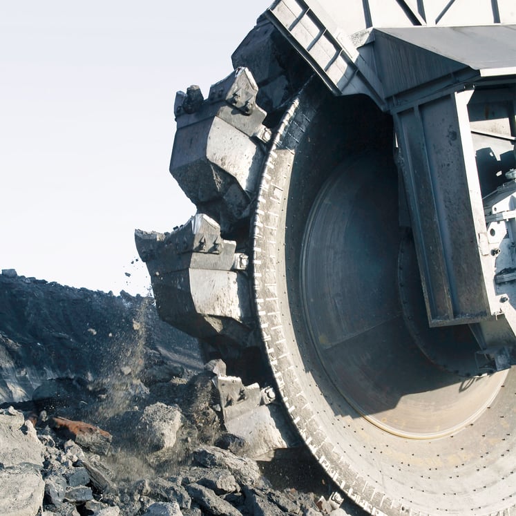 Bucket wheel for digging coal