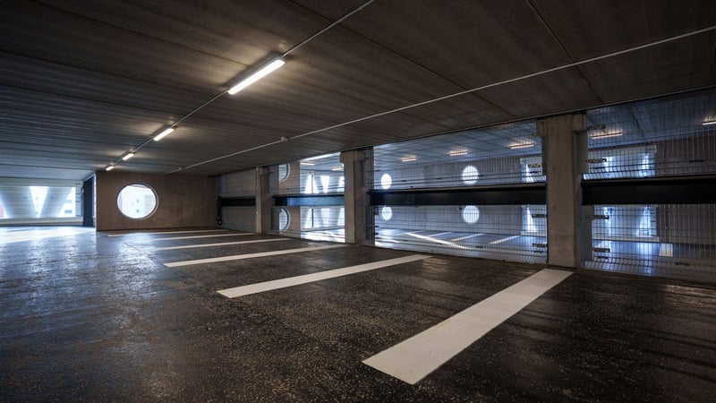 Indoor parking area Indoor parking area