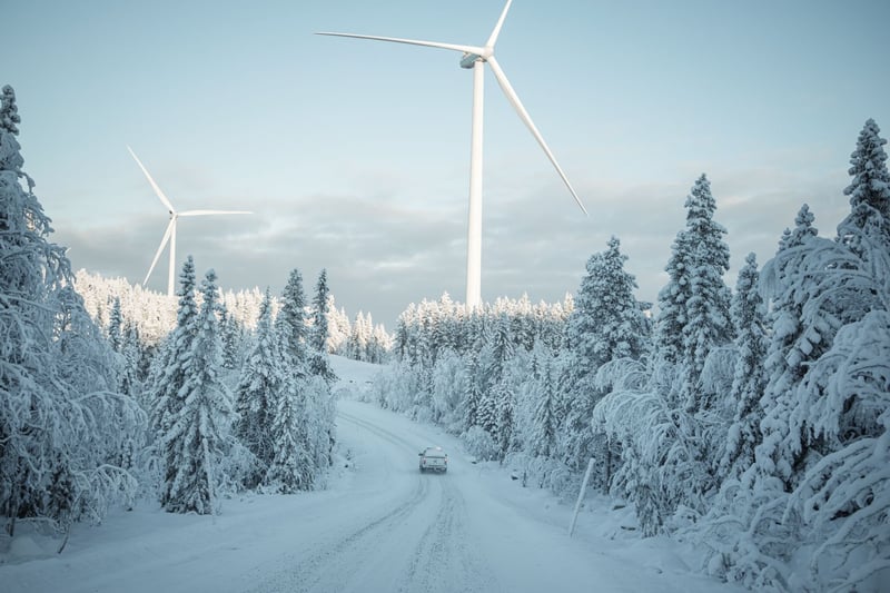 windfarm in winter windfarm in winter