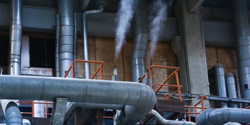Pipes in a heating plant Pipes in a heating plant