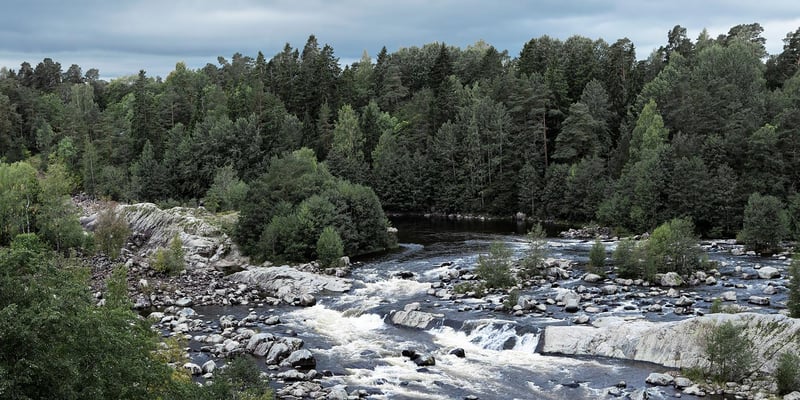 River and woods near Älvkarleby hydro power plant River and woods near Älvkarleby hydro power plant