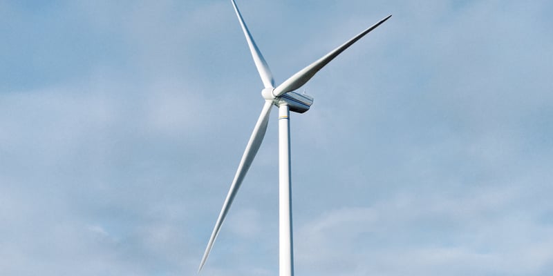 A turbine in Olsvenne wind farm