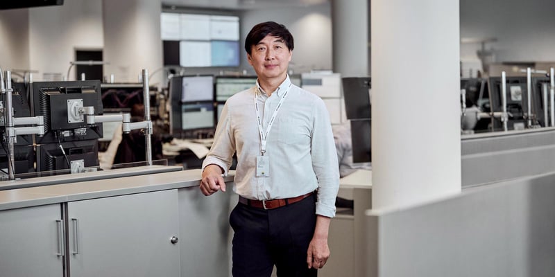 Male employee in Vattenfall's energy trading office