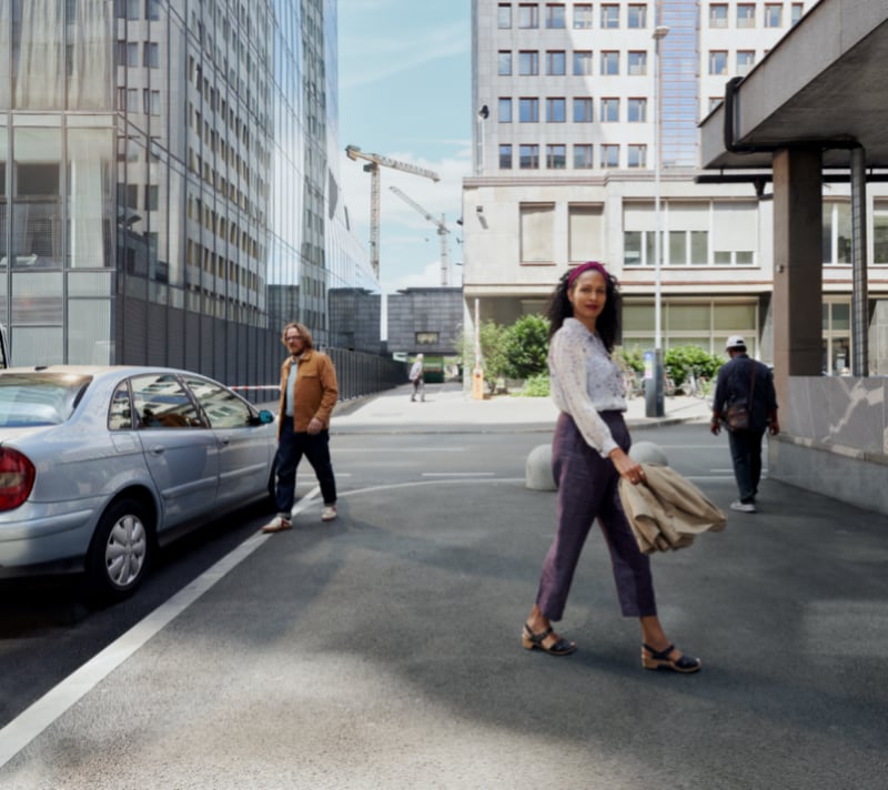 A man and a woman in the city