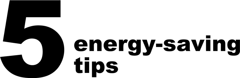 Text image - 5 energy saving tips