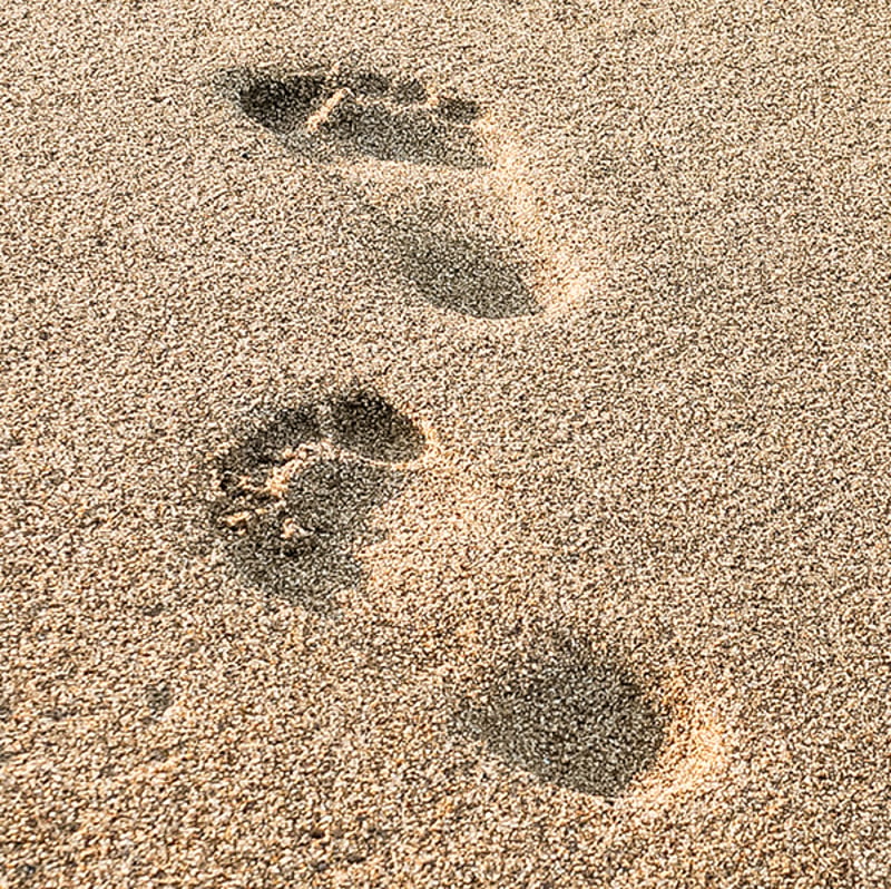 Sand with fewer footprints