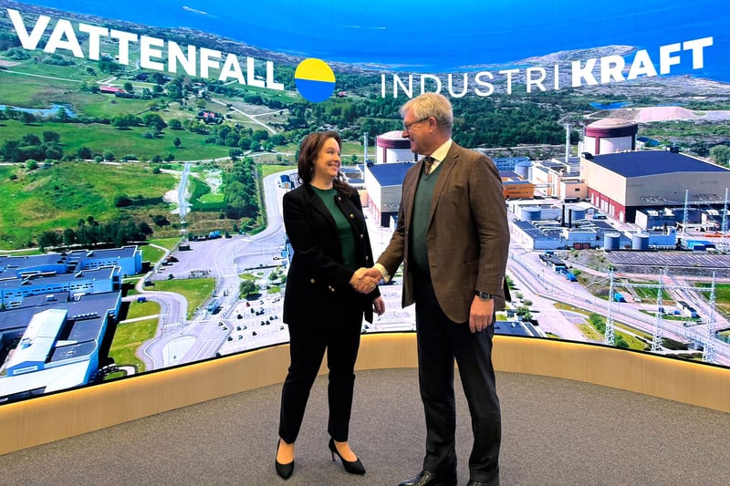 Anna Borg, President and CEO of Vattenfall, and Tom Erixon, Chairman of Industrikraft. Anna Borg, President and CEO of Vattenfall, and Tom Erixon, Chairman of Industrikraft.