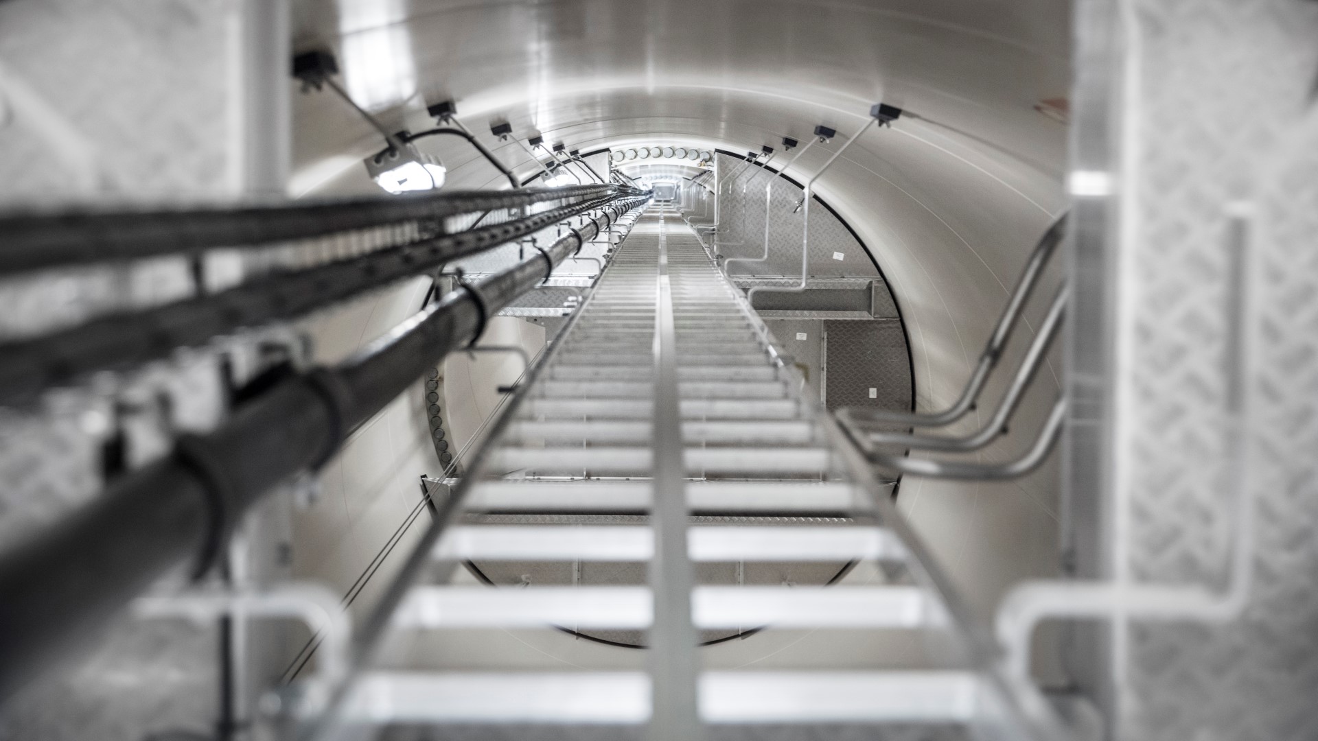 Inside a wind turbine