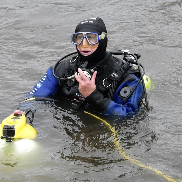 Kjell Andersson in diving gear