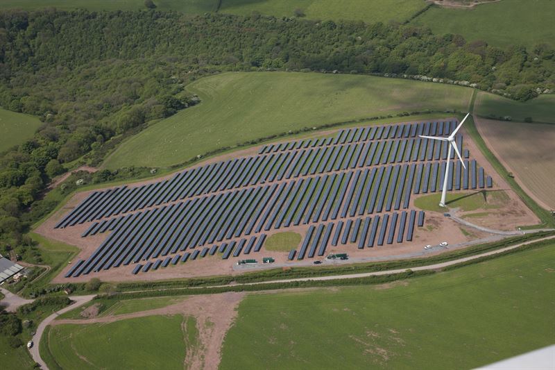 Solar farm at Parc Cynog, Wales
