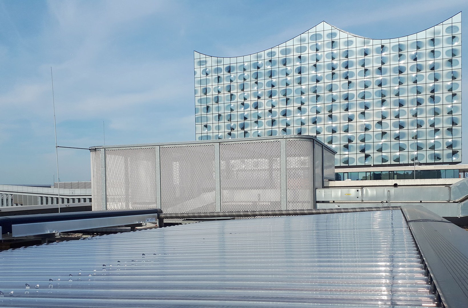 Blick auf Dächer Hamburg Hafencity