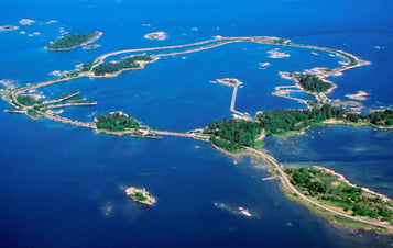 Luftbild des Biotest-Sees.